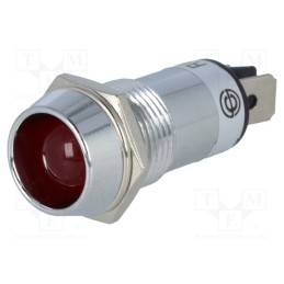 1 pcs x SCI - R9-86L-01-12RED - Indicator: LED, recessed, red, 12VDC, Ø14.2mm, IP40, brass