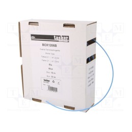 1 pcs x TASKER - BOX 1206 B - Heat shrink sleeve, glueless, 2: 1, 1.2mm, L: 10m, blue, polyolefine