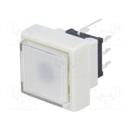 1 pcs x HIGHLY ELECTRIC - PB6133FBL-5 - Switch: keypad, Pos: 2, DPDT, 0.1A/30VDC, white, LED, white, THT, 1.5N