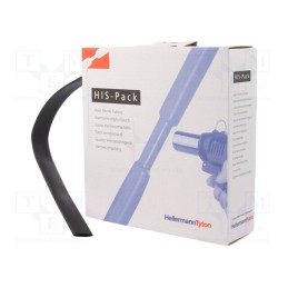 1 pcs x HELLERMANNTYTON - 300-31270 - Heat shrink sleeve, 2: 1, 12.7mm, L: 5m, black, cardboard packaging
