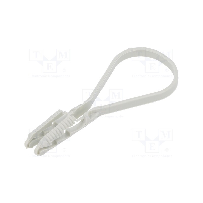 10 pcs x OBO BETTERMANN - 1973 8-28 LGR - Cable strap clip, ØBundle : 8÷28mm, W: 4mm, polyamide, light grey
