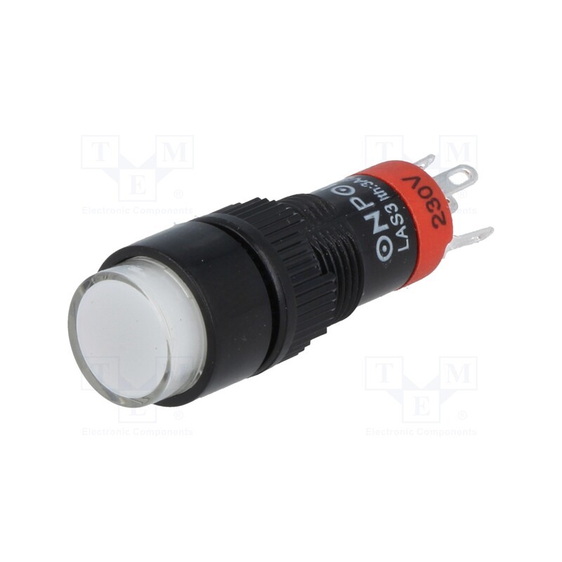 1 pcs x ONPOW - LAS3Y-11Z/230/W - Switch: push-button, Pos: 2, SPDT, 0.5A/250VAC, 1A/24VDC, ON-ON
