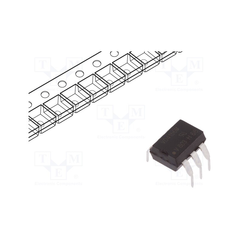 1 pcs x VISHAY - VO4156M-X006 - Optotriac, 4.42kV, zero voltage crossing driver, DIP6, Ch: 1