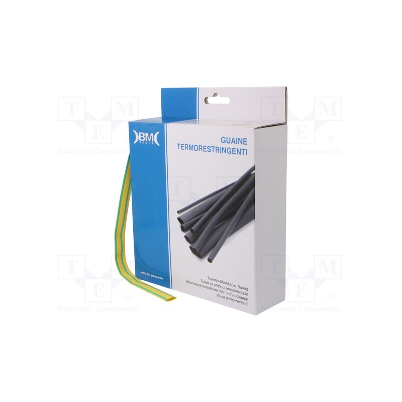 1 rol x BM GROUP - GBS095MGV - Heat shrink sleeve, glueless, 2: 1, 9.5mm, L: 7m, polyolefine