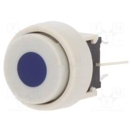 1 pcs x HIGHLY ELECTRIC - PB6136FBL-4 - Switch: keypad, Pos: 2, DPDT, 0.1A/30VDC, white, LED, blue, THT, 1.5N