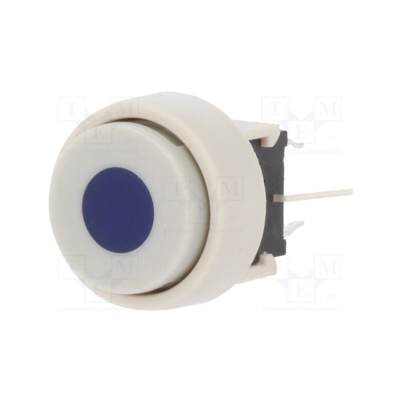 1 pcs x HIGHLY ELECTRIC - PB6136FBL-4 - Switch: keypad, Pos: 2, DPDT, 0.1A/30VDC, white, LED, blue, THT, 1.5N