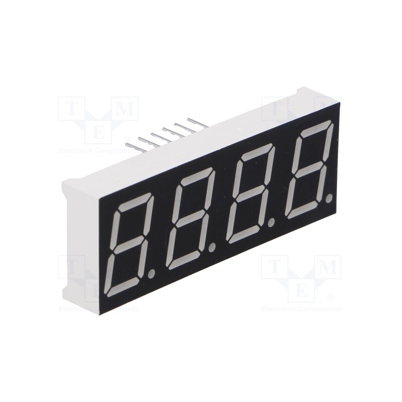 1 pcs x WENRUN - LFD056AUE-101A-02 - Display: LED, 7-segment, 14.22mm, 0.56', No.char: 4, red, 10.8mcd