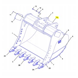 Cat excavator bucket mounting pin