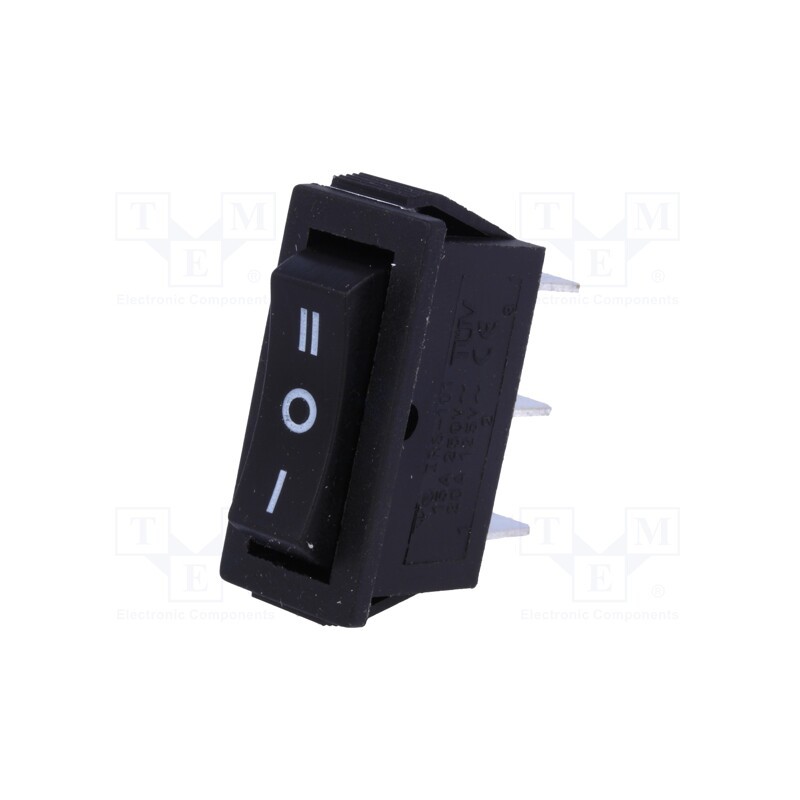1 pcs x - RS1033C0BK - ROCKER, SP3T, Pos: 3, ON-OFF-ON, 15A/250VAC, black, none, 35mΩ
