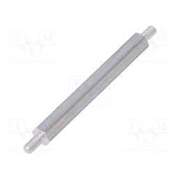 10 pcs x DREMEC - 434X45 - Screwed spacer sleeve, 45mm, Ext.thread: M3, hexagonal, aluminium
