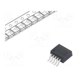 1 pcs x TEXAS INSTRUMENTS - LM2576HVSX-5.0/NOPB - IC: PMIC, DC/DC converter, Uin: 4÷60VDC, Uout: 5VDC, 3A, TO263-5
