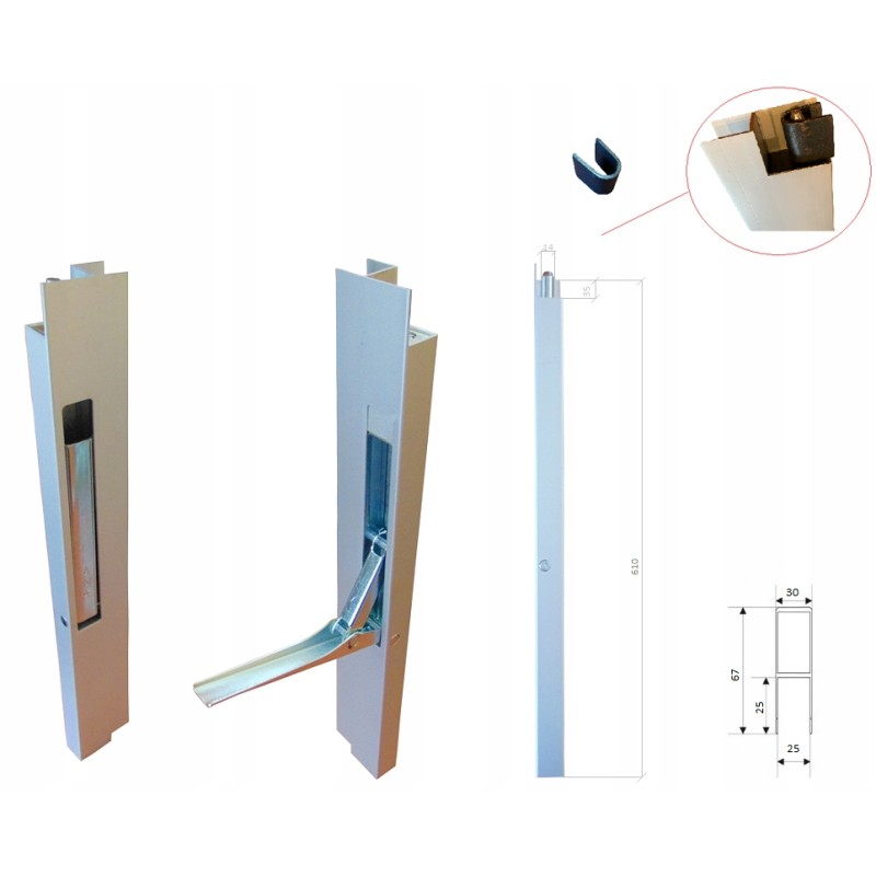 H600 aluminum side vertical lock, plz handles