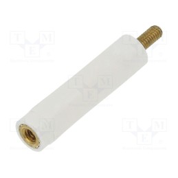 10 pcs x DREMEC - 2182X25 - Insulating sleeve, Int.thread: M2,5, L: 25mm, UL94V-2, Body: white