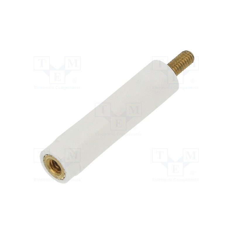 10 pcs x DREMEC - 2182X25 - Insulating sleeve, Int.thread: M2,5, L: 25mm, UL94V-2, Body: white