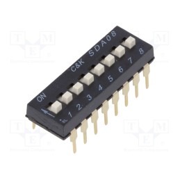 1 pcs x C&K - SDA08H1BD - Switch: DIP-SWITCH, Poles number: 8, ON-OFF, 0.025A/24VDC, Pos: 8