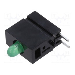 1 pcs x MENTOR - 1808.8033 - LED, in housing, green, 2.8mm, No.of diodes: 1, 2mA, 60°, 1÷5mcd