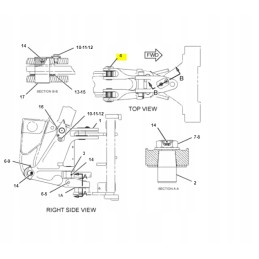 Suspension pin boom cat backhoe cva
