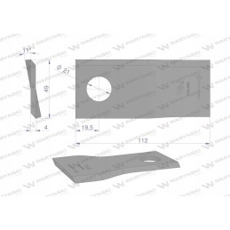 Lawn mower blade 112x48x4x22 left 4349690 potti