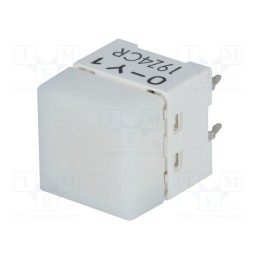 1 pcs x OMRON OCB - B3W-9000-Y1N - Switch: keypad, Pos: 2, SPST-NO, 0.05A/24VDC, white, LED, yellow, THT