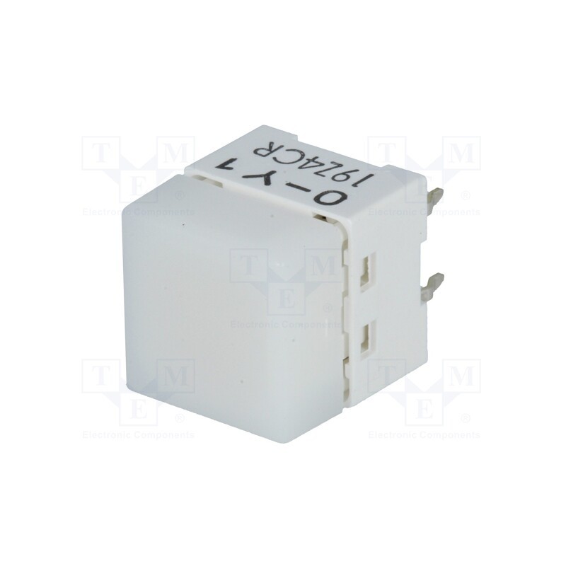 1 pcs x OMRON OCB - B3W-9000-Y1N - Switch: keypad, Pos: 2, SPST-NO, 0.05A/24VDC, white, LED, yellow, THT