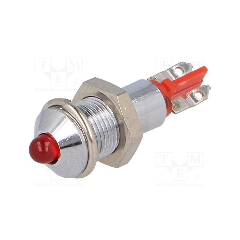 1 pcs x SIGNAL-CONSTRUCT - SMQD06002 - Indicator: LED, prominent, red, 12÷14VDC, Ø6.2mm, IP40, metal