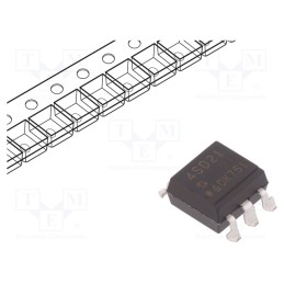 1 pcs x SHARP - PC4SD21YXPDH - Optotriac, 5kV, zero voltage crossing driver, Gull wing 6, Ch: 1