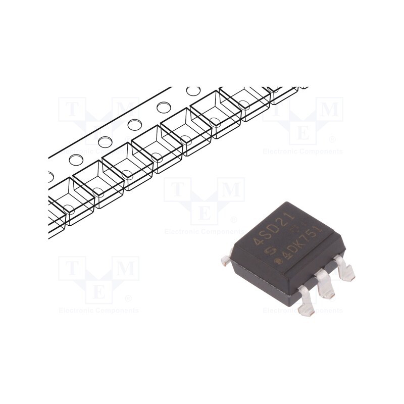 1 pcs x SHARP - PC4SD21YXPDH - Optotriac, 5kV, zero voltage crossing driver, Gull wing 6, Ch: 1