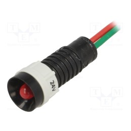 1 pcs x POLAM-ELTA - LR-D5B-24AC/DC BLINKING - Indicator: LED, recessed, red, 24VDC, 24VAC, Ø11mm, IP40, plastic
