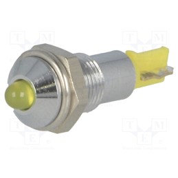 1 pcs x SIGNAL-CONSTRUCT - SMQD06104 - Indicator: LED, prominent, yellow, 24÷28VDC, Ø6.2mm, IP40, metal
