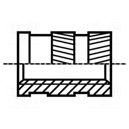 10 pcs x BOSSARD - 1429353 - Threaded insert, brass, without coating, M8, BN 1052, L: 12.7mm