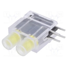 1 pcs x SIGNAL-CONSTRUCT - DBKD211 - LED, in housing, yellow, 3.9mm, No.of diodes: 2, 20mA, 40°, 2.1V