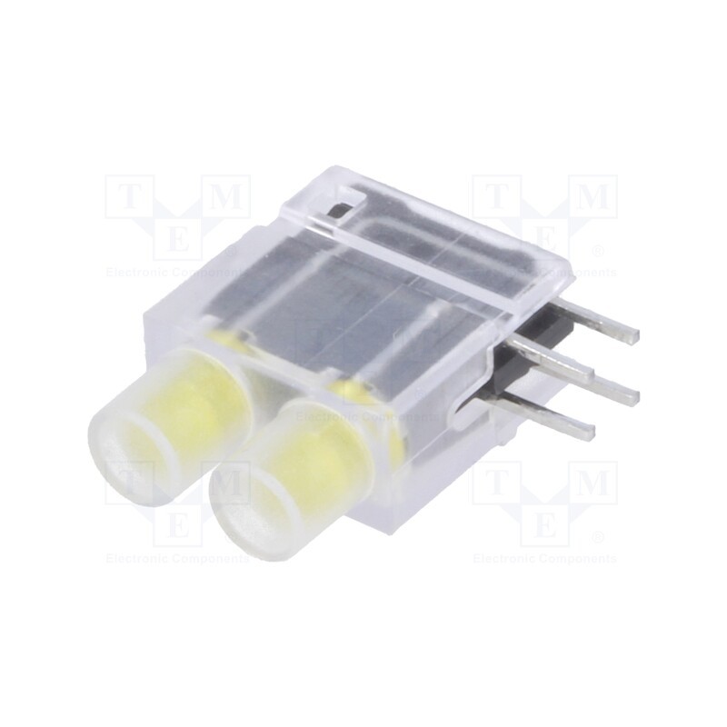 1 pcs x SIGNAL-CONSTRUCT - DBKD211 - LED, in housing, yellow, 3.9mm, No.of diodes: 2, 20mA, 40°, 2.1V