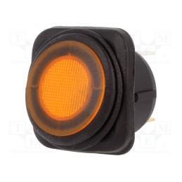 1 pcs x SCI - R13-203B84-01-BYYN5 - ROCKER, SPST, Pos: 2, ON-OFF, 10A/250VAC, 25A/12VDC, orange, IP65