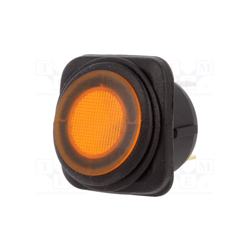 1 pcs x SCI - R13-203B84-01-BYYN5 - ROCKER, SPST, Pos: 2, ON-OFF, 10A/250VAC, 25A/12VDC, orange, IP65