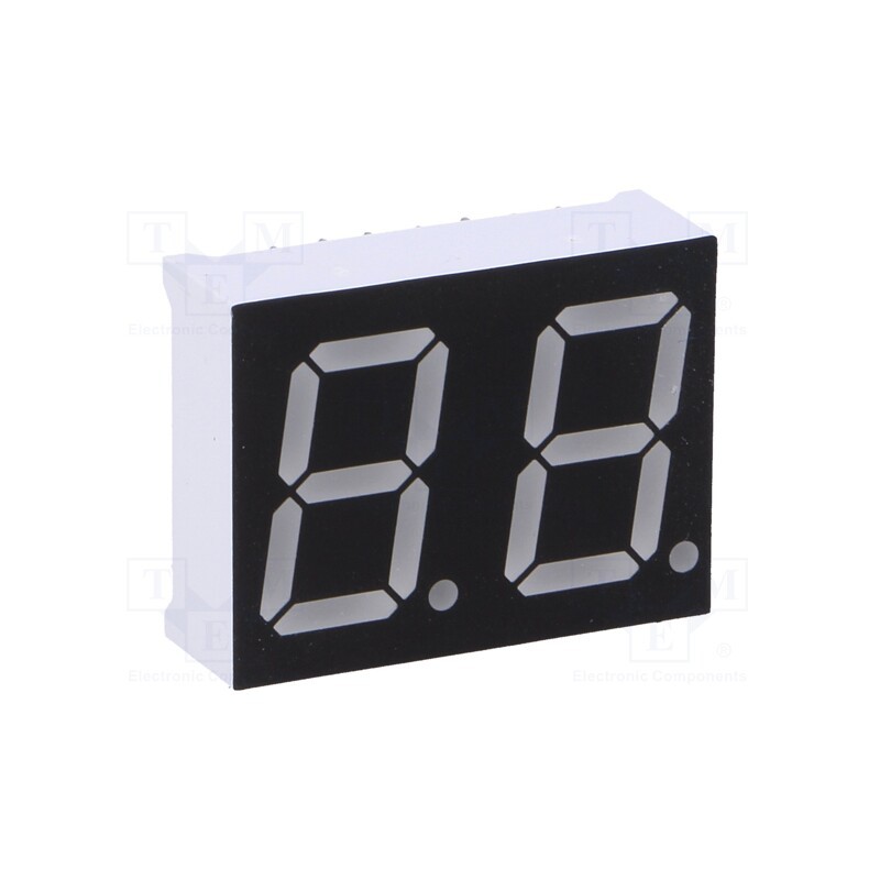 1 pcs x OPTO Plus LED - OPD-D5630LB-BW - Display: LED, 7-segment, 14.2mm, 0.56', No.char: 2, blue, 80mcd