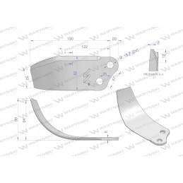 Left knife rotavator application union steel boron