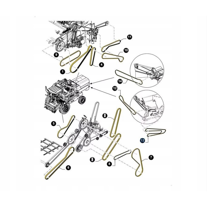 Transmission belt new holland tx case ct 84056149