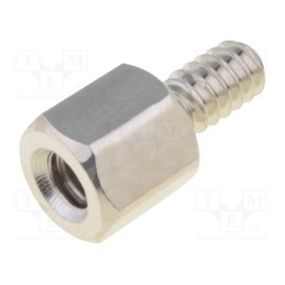 10 pcs x KEYSTONE - 8716 - Screwed spacer sleeve, 6.4mm, Int.thread: UNC6-32, hexagonal