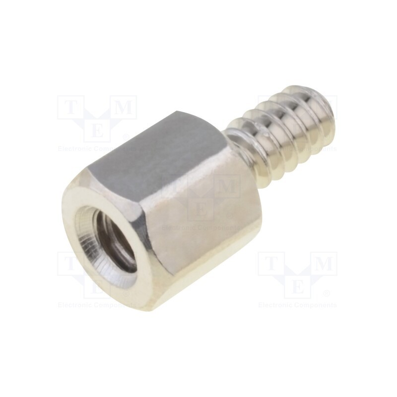 10 pcs x KEYSTONE - 8716 - Screwed spacer sleeve, 6.4mm, Int.thread: UNC6-32, hexagonal