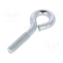 10 pcs x DROMET - HO.6.50 - Hook, ring, steel, zinc, Thread len: 21mm, Overall len: 50mm