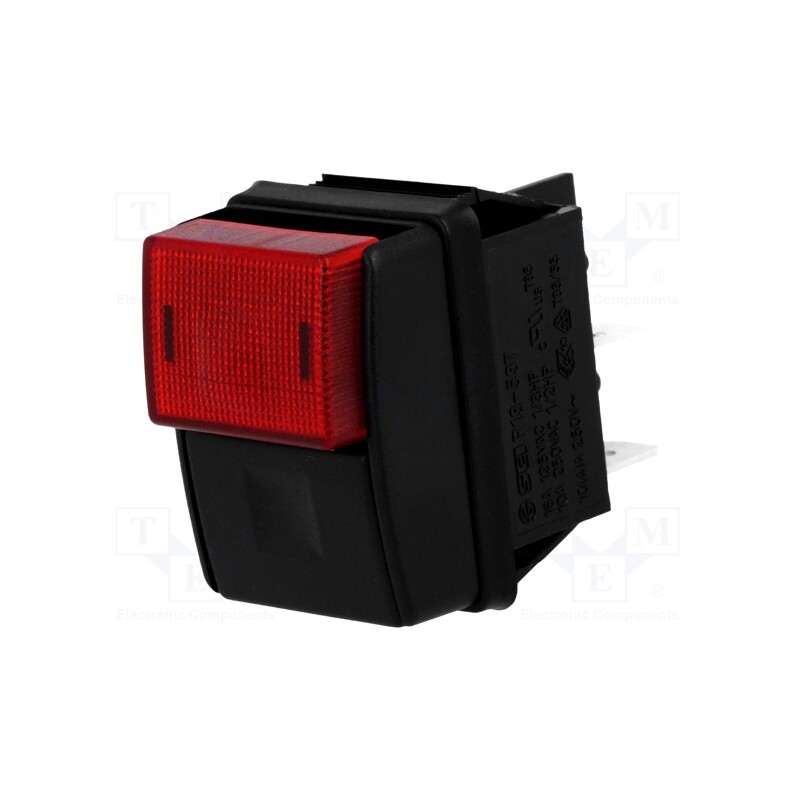 1 pcs x SCI - R13-537B-01-B/R - Switch: push-button, Pos: 2, DPST, 10A/250VAC, OFF-ON, red, on panel