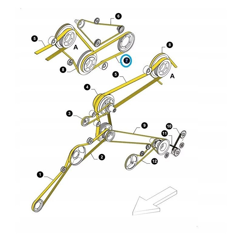 New Holland tx66 forage harvester belt 2hb5470 84817637 c