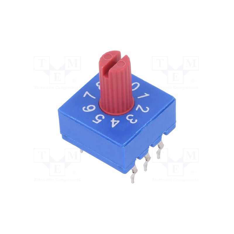 1 pcs x ECE - ERD210CSZ - Encoding switch, DEC/BCD, Pos: 10, Rcont max: 100mΩ, Pitch: 2.54mm
