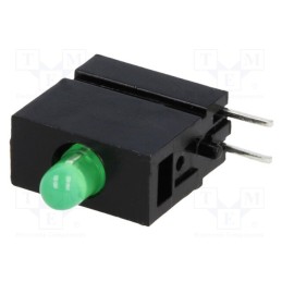 1 pcs x MENTOR - 1808.8031 - LED, in housing, green, 3mm, No.of diodes: 1, 20mA, 40°, 10÷20mcd
