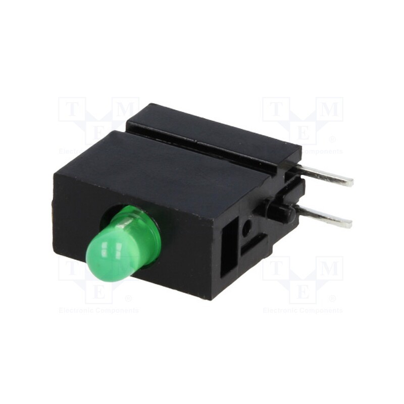 1 pcs x MENTOR - 1808.8031 - LED, in housing, green, 3mm, No.of diodes: 1, 20mA, 40°, 10÷20mcd