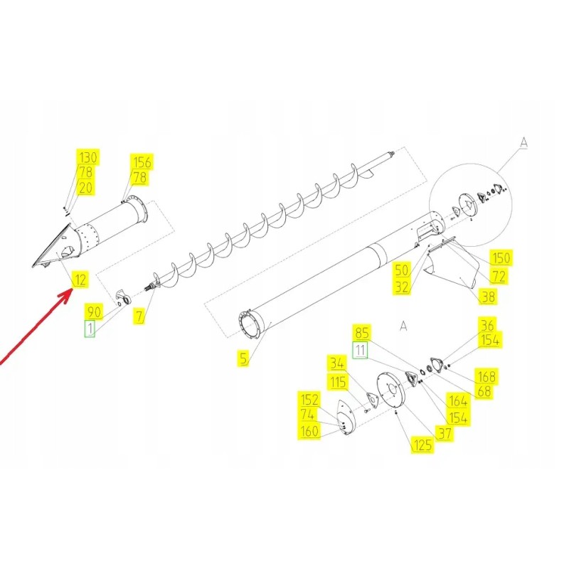 102579851 grain discharge pipe