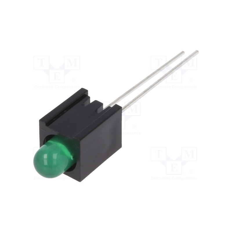 1 pcs x MENTOR - 2355.8031 - LED, in housing, green, 5mm, No.of diodes: 1, 20mA, 60°, 15÷30mcd