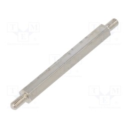 10 pcs x DREMEC - 413X40K - Screwed spacer sleeve, 40mm, Ext.thread: M3, hexagonal, brass