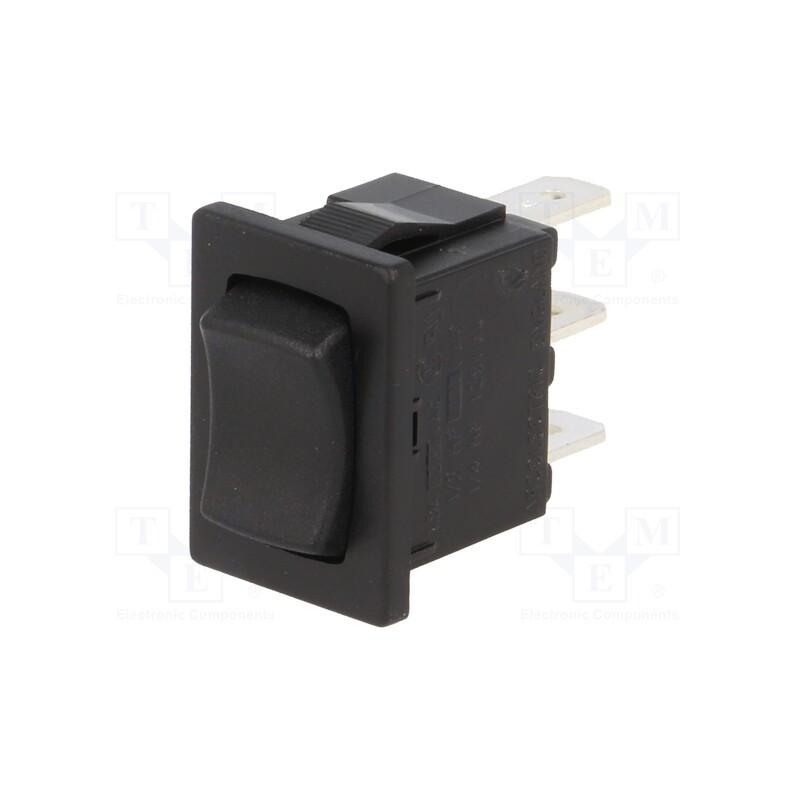 1 pcs x BULGIN - H8620VBBB - ROCKER, SP3T, Pos: 3, ON-OFF-ON, 10A/250VAC, 10A/28VDC, black, none