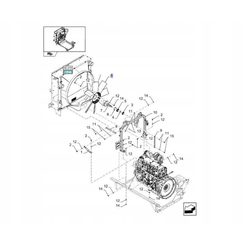 Fan new holland cx csx ch7 70 84457284 cnh